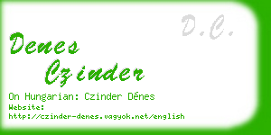 denes czinder business card